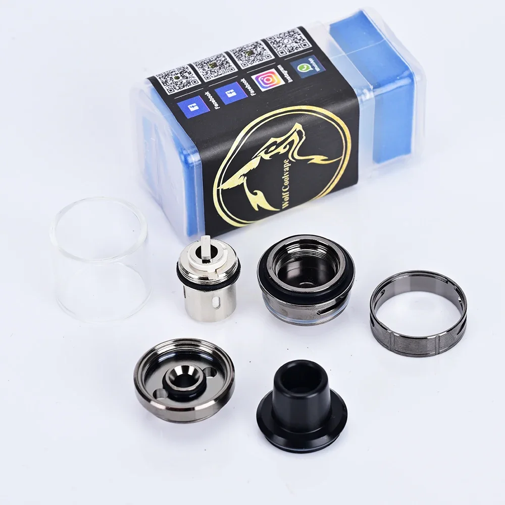 Wolfcoolvape 80W Subtank RBA Atomizer with 0.3ohm Coils for 80W-200W Vape Mod Kit Starter Vape Tank for DL Cloud Chasing replacement coil