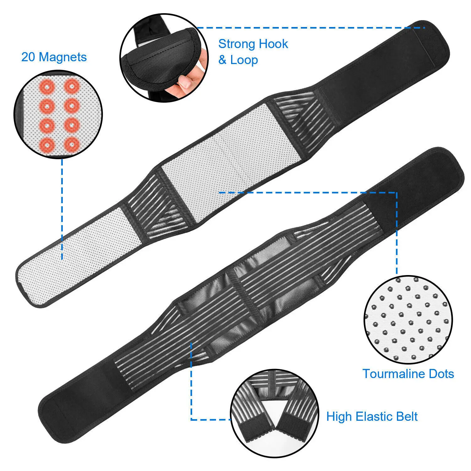 調節可能な腰部ベルト,自己発熱磁気療法,背中のサポート,ダブルブレース,パンツ