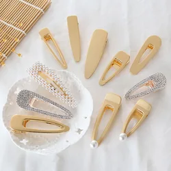 10Pcs Metal Gold Hairpins Base Fashion Blank Square Hair Clip Settings for Jewelry Making Diy Girls Pearl Hair Clips Accessories