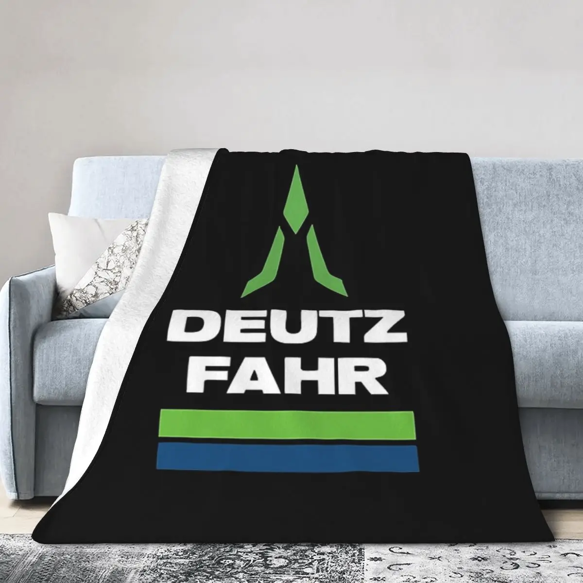 Deutz Fahr Logo Merchandise Blankets Soft Warm Flannel Throw Blanket Bedspread for Bed Living room Picnic Travel Home Sofa