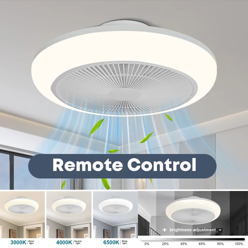 

Современный потолочный вентилятор со светодиодной подсветкой, дистанционным управлением и регулировкой яркости, для декора комнаты и гостиной, бесшумный, интеллектуальный, с подсветкой.