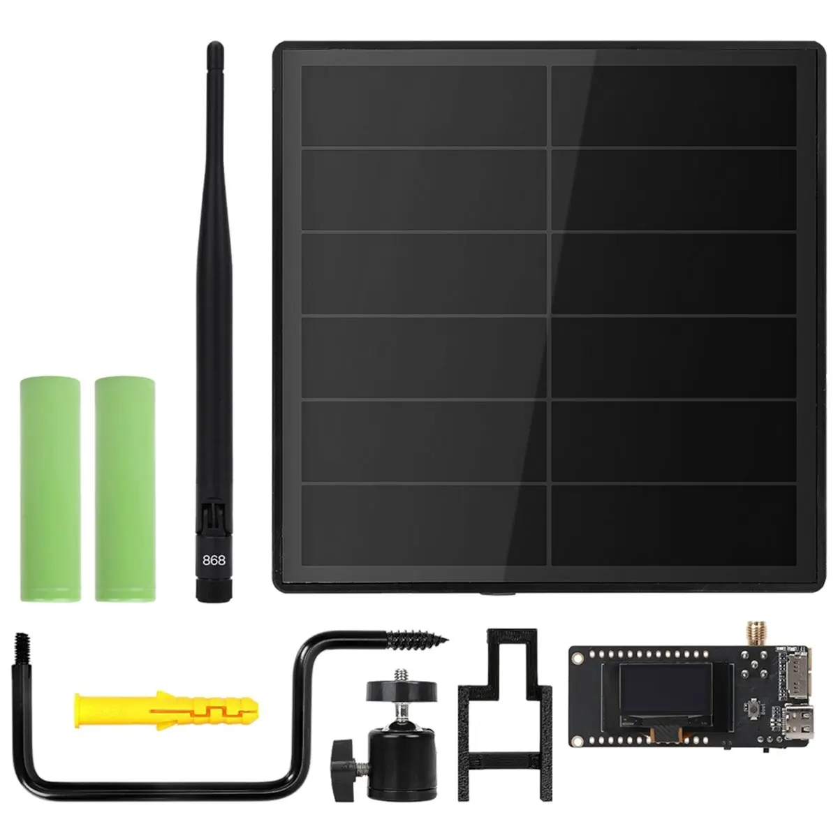 Y1912A*☀▃T3S3 V1.2 Meshtastic Solar Node 5W Solar Powered Mesh LoRa Node SX1262 2.4G LoRa Antenna Solar Node 915MHz