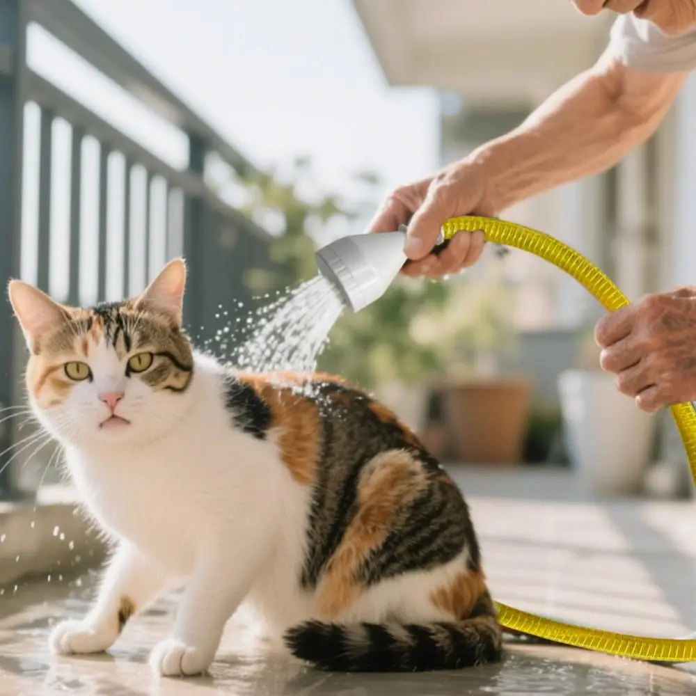 

Flexible Adjustable Shower Hose Faucet Extension ABS Quick Shower Hose Slip-On With Pet Showerhead