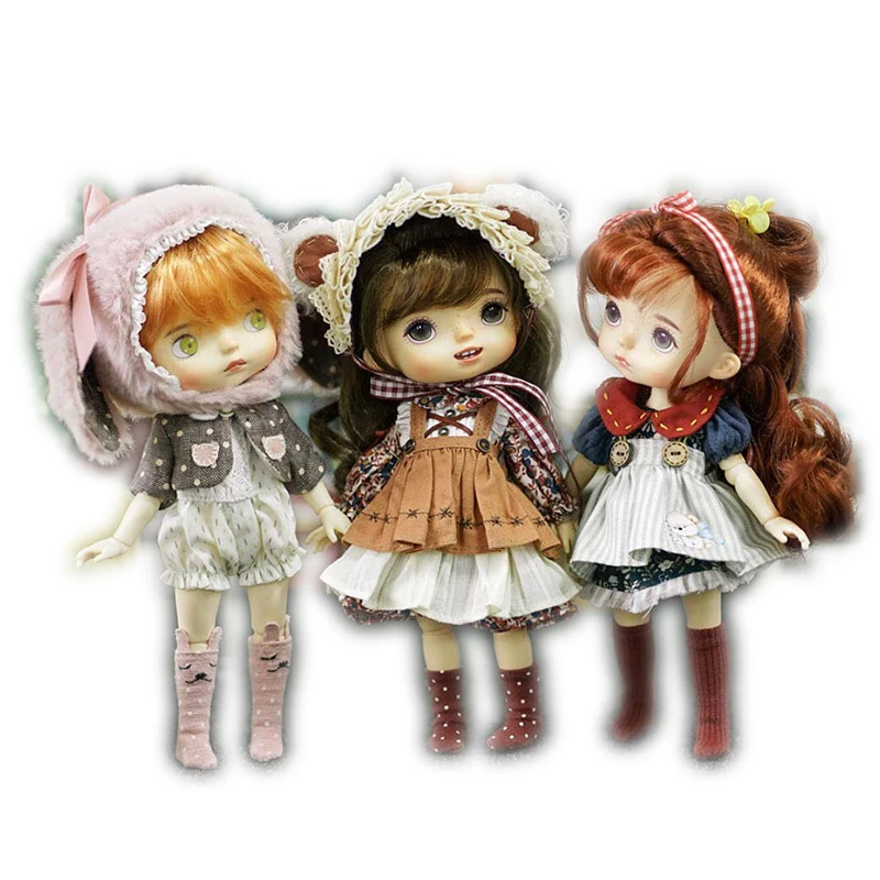 20 Cm 1/8  Doll monst rubber Doll Accessories Doll Head Doll Body Clothes Hat