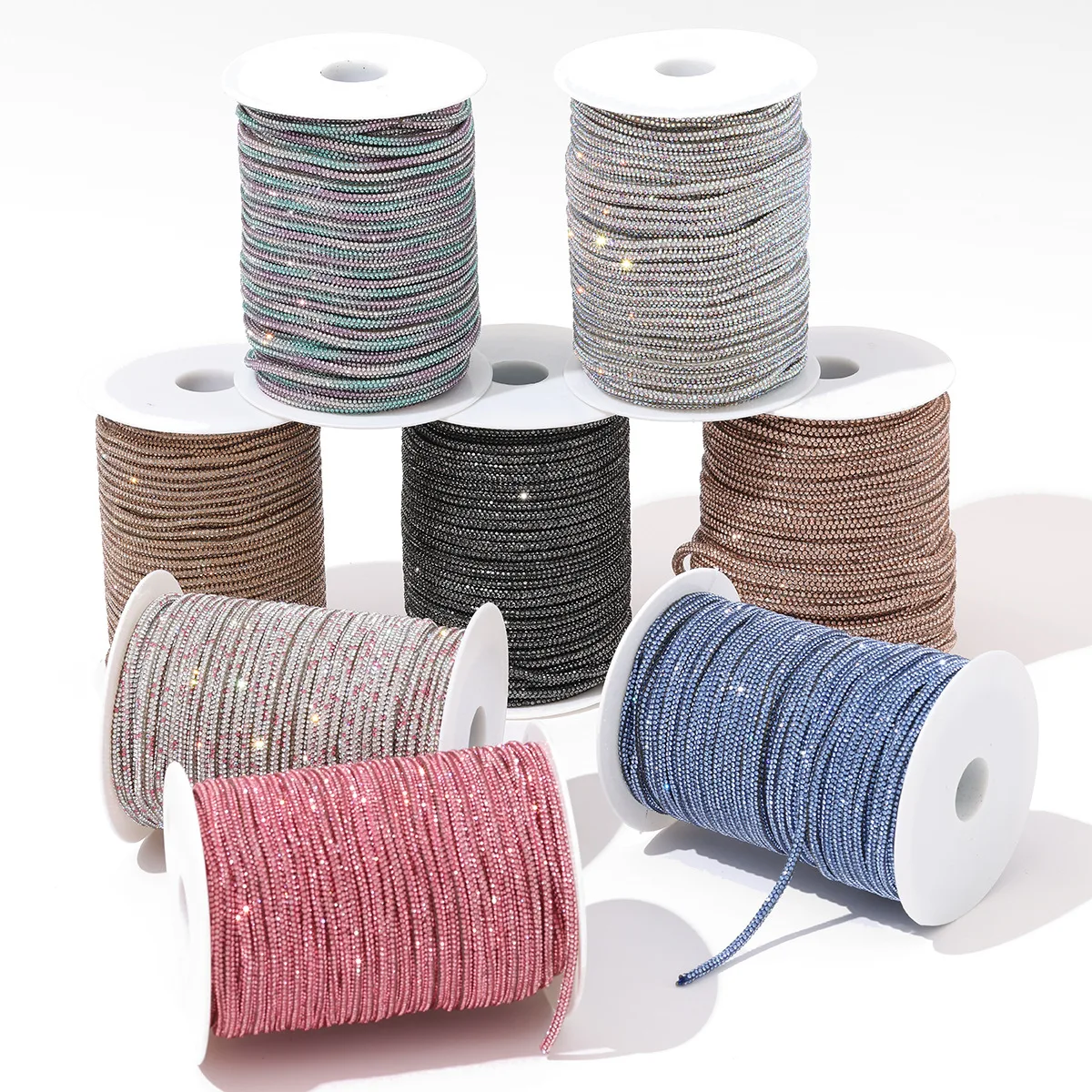 الرقم الجديد. 4 شريط مثقاب أنبوبي مستدير مكون من 6 صفوف مع أكياس ملابس جديلة ماسية وقبعات وإكسسوارات مجوهرات مزخرفة #3