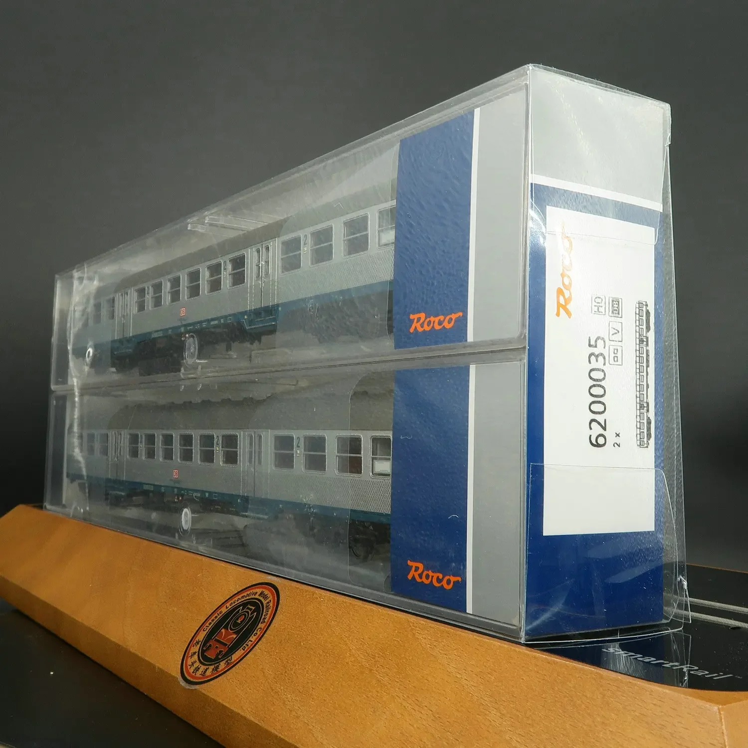 ROCO-Ensemble de modèles de train de type 00, voiture de tourisme en argent 1/87, modèle de train DB à deux sections, cadeau jouet, 6200035