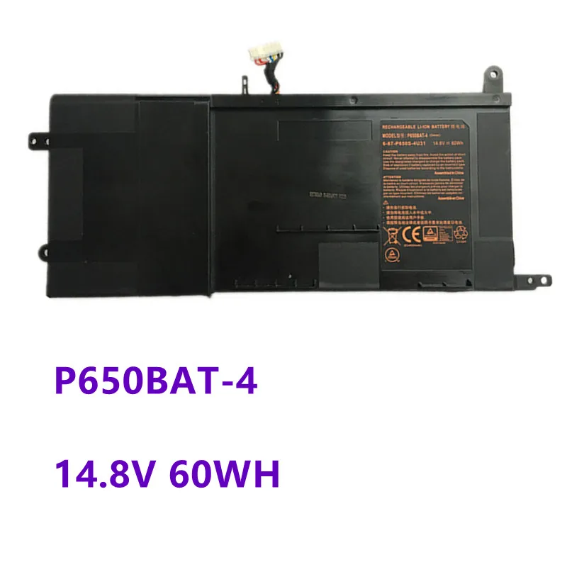 ใหม่ P650BAT-4แบตเตอรี่แล็ปท็อปสำหรับ Clevo P650 P651 P655 P671 RA P670-RG SAGER NP8650 NP8651 NP8652 6-87-P650S-4U311 14.8V 60Wh