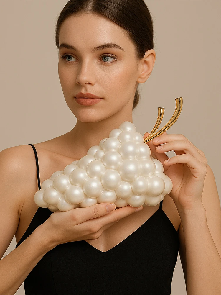 

Chain Crossbody Bag,Candy Color Grape Shaped Evening Bag Elegant Clutch Purse,Luxury Women Cosmetic Storage Sling Shoulder Bag