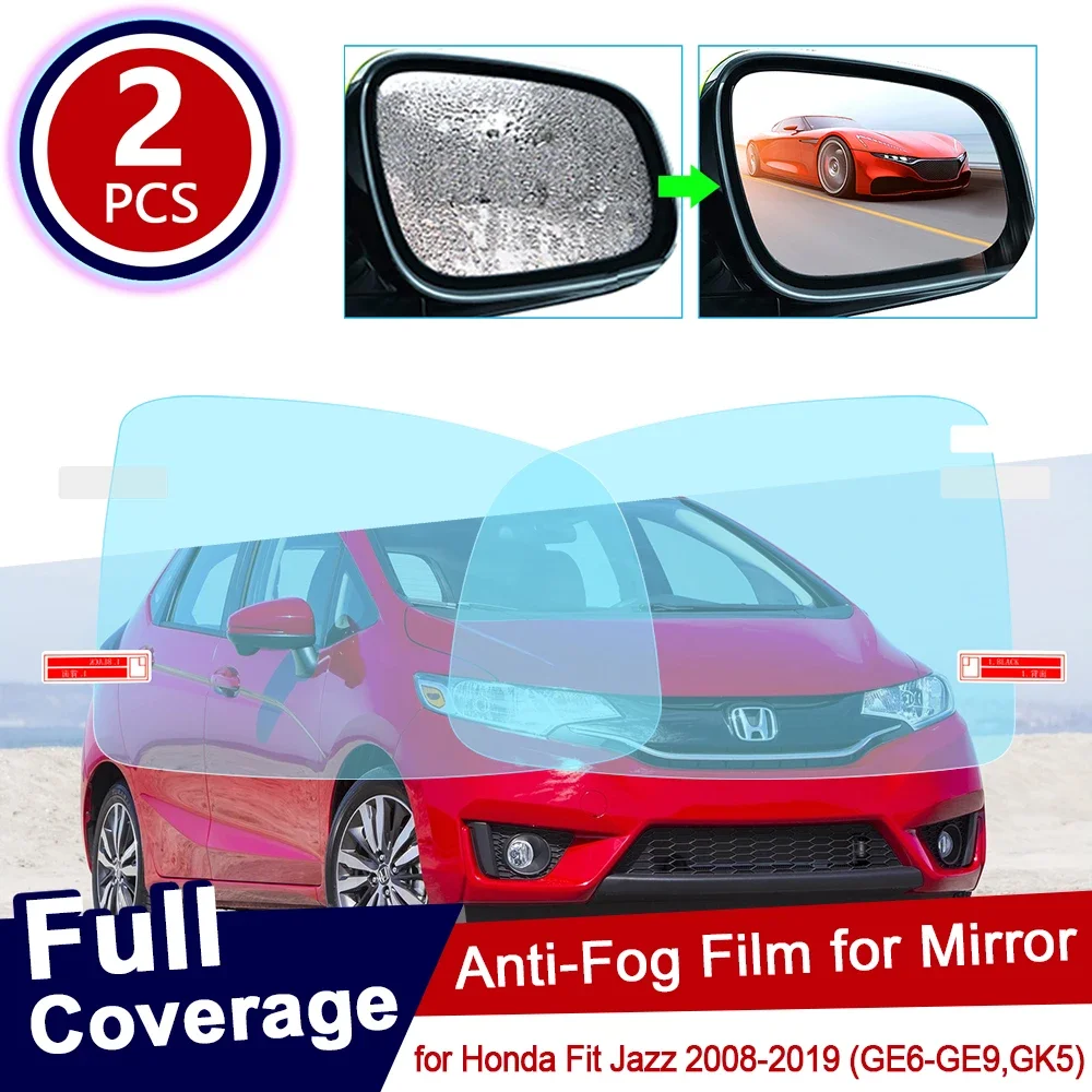 for Honda Fit Jazz 2008~2019 GE6 GE9 GK5 Full Cover Anti Fog Film Rearview Mirror Rainproof Clear Anti-fog Films Car Accessories