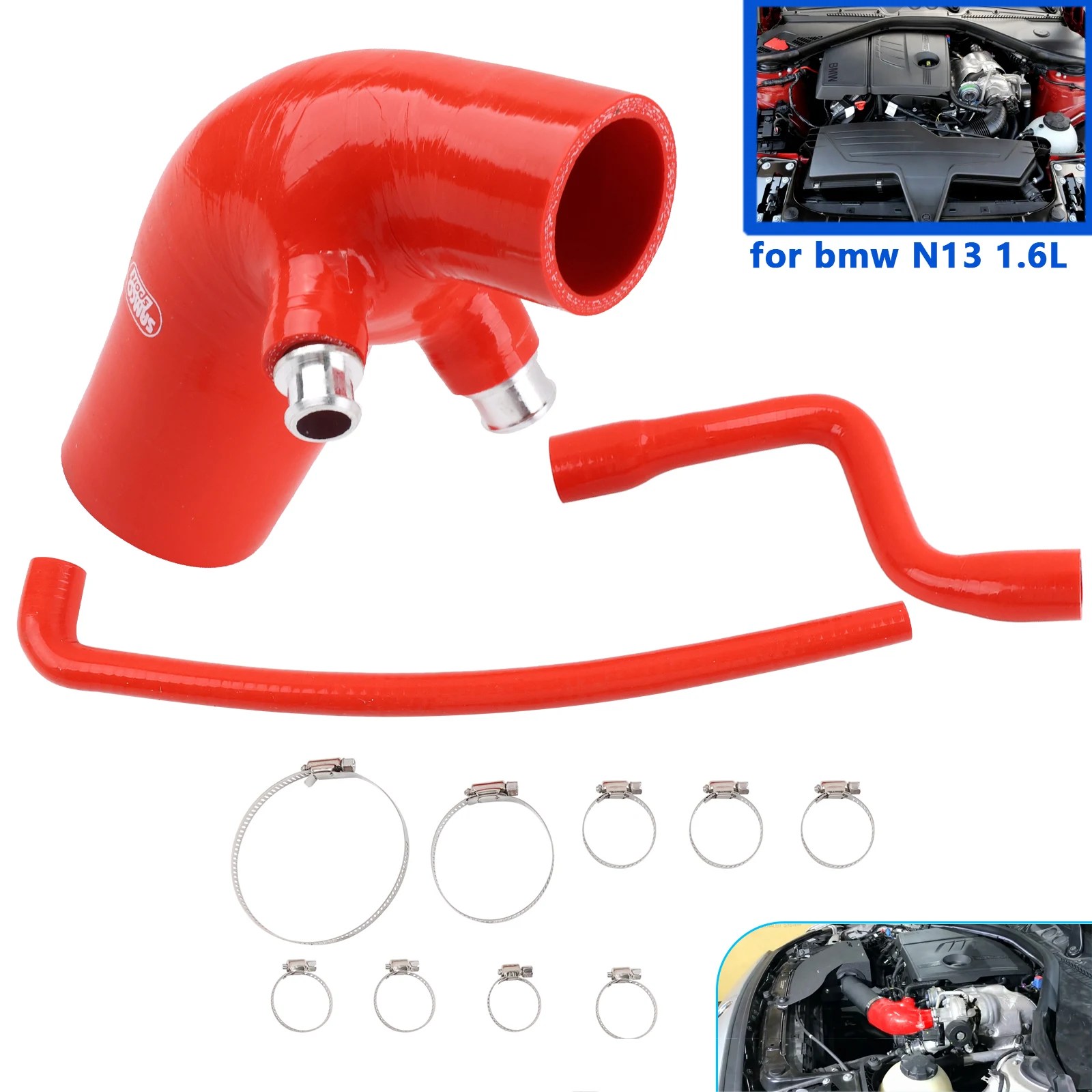 

Детали турбокомпрессора для BMW F20 116 118 F35 R56 F30 316 N13 1.6T 2012-2015 годов выпуска, силиконовый впускной шланг турбины