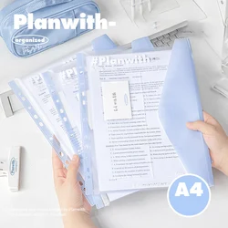 2Style 3pcs/set Loose-leaf Document Bag Planwith PP Waterproof Document Student Exam A4 Storage Bag