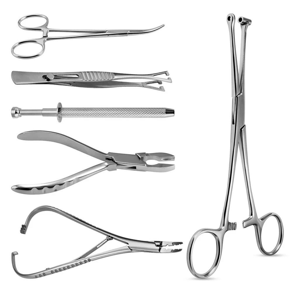 Surgical Steel Body Piercing Tool Needle Pipe Clamp Forceps Tweezers Open Close Ring Ball Plier Lip Belly Septum Piercing Tools