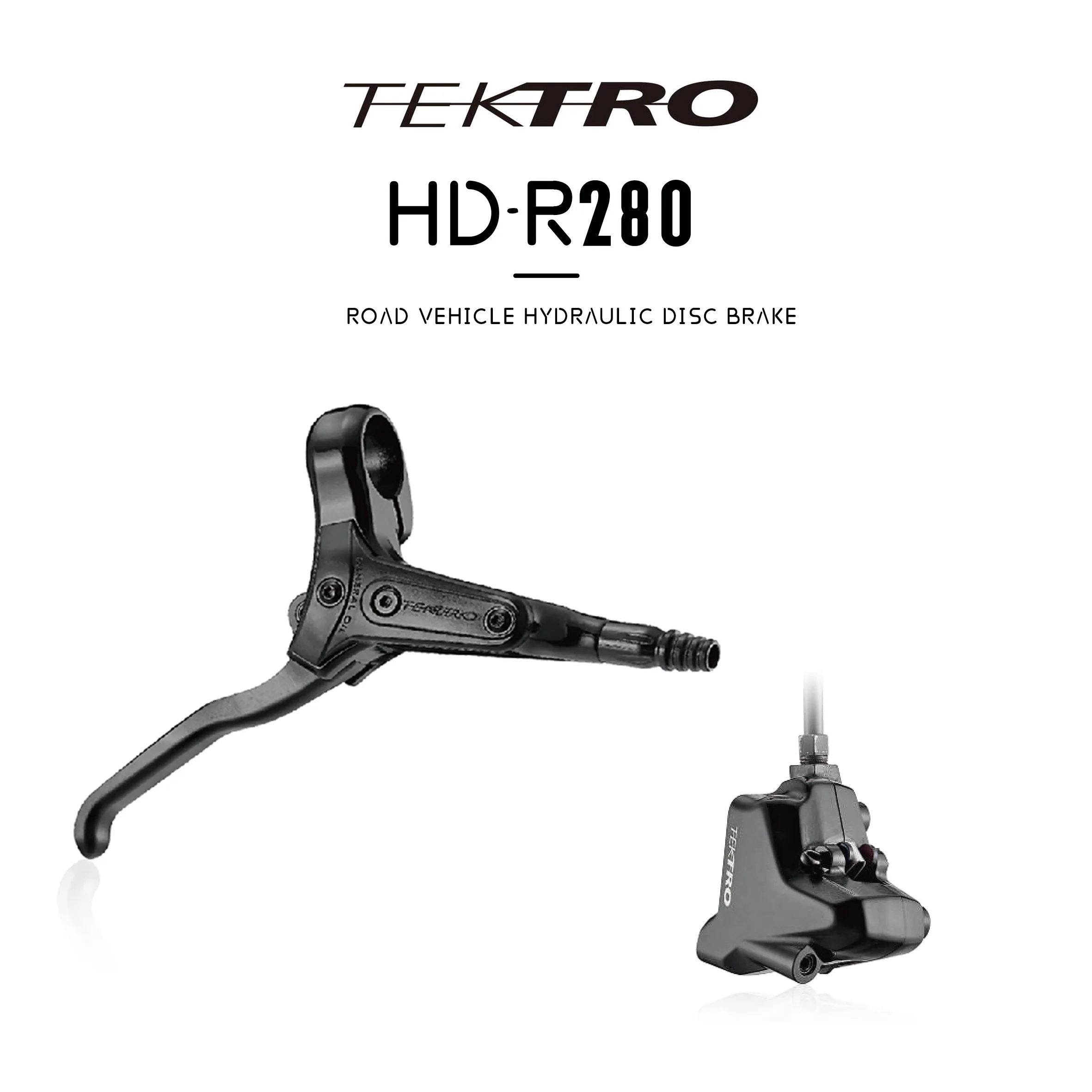 Tektro HD-R280 Highway Vehicle Hydraulic Disc Brake Bicycle Flat Plate Installation Hydraulic Brake Dual Piston oil Brake