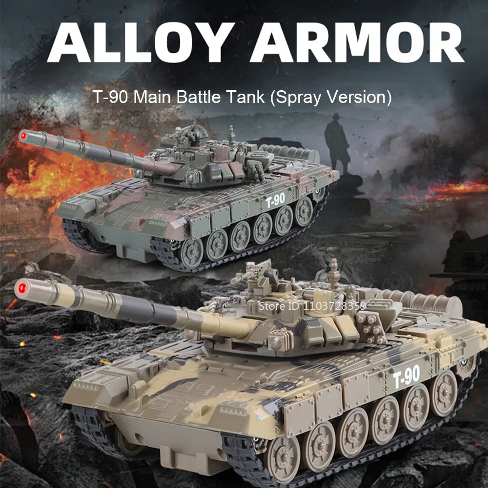 1:32 Bilancia Tiger T-90 Spray Serbatoio Modello Giocattoli Pressofuso In Metallo Veicoli Militari In Miniatura Suono Luce Tirare Indietro Giocattolo Regali per I Ragazzi