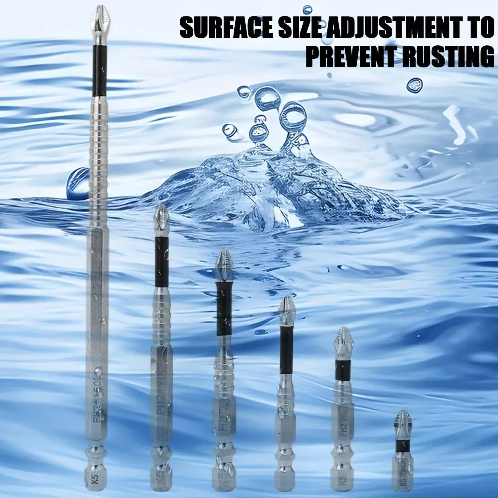 Silver Surface K5 Series Screwdriver Bit Anti-Corrosion High Hardness Magnetic Driver Bit Anti-Rust Long Service Life