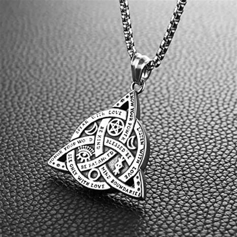 Nordic mythology ethnic style Celtic Trinity knot totem necklace men's trendy lucky jewelry