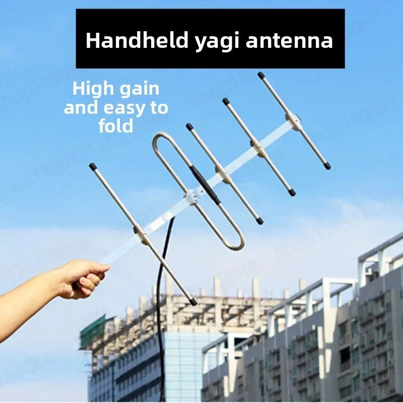 Amateur U Band 435m Handheld Yagi Antenna Walkie Talkie Short Car High Gain Strong Signal SMA Male Female Connector Detachable