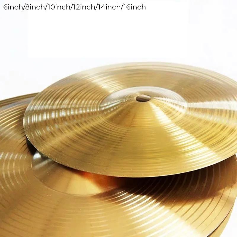 1pcs 6/8/10/12/14/16 Inch Drum Brass Cymbals Percussion Splash- Crash Hi-Hat For Jazz Cymbal Percussion Instruments Accessories