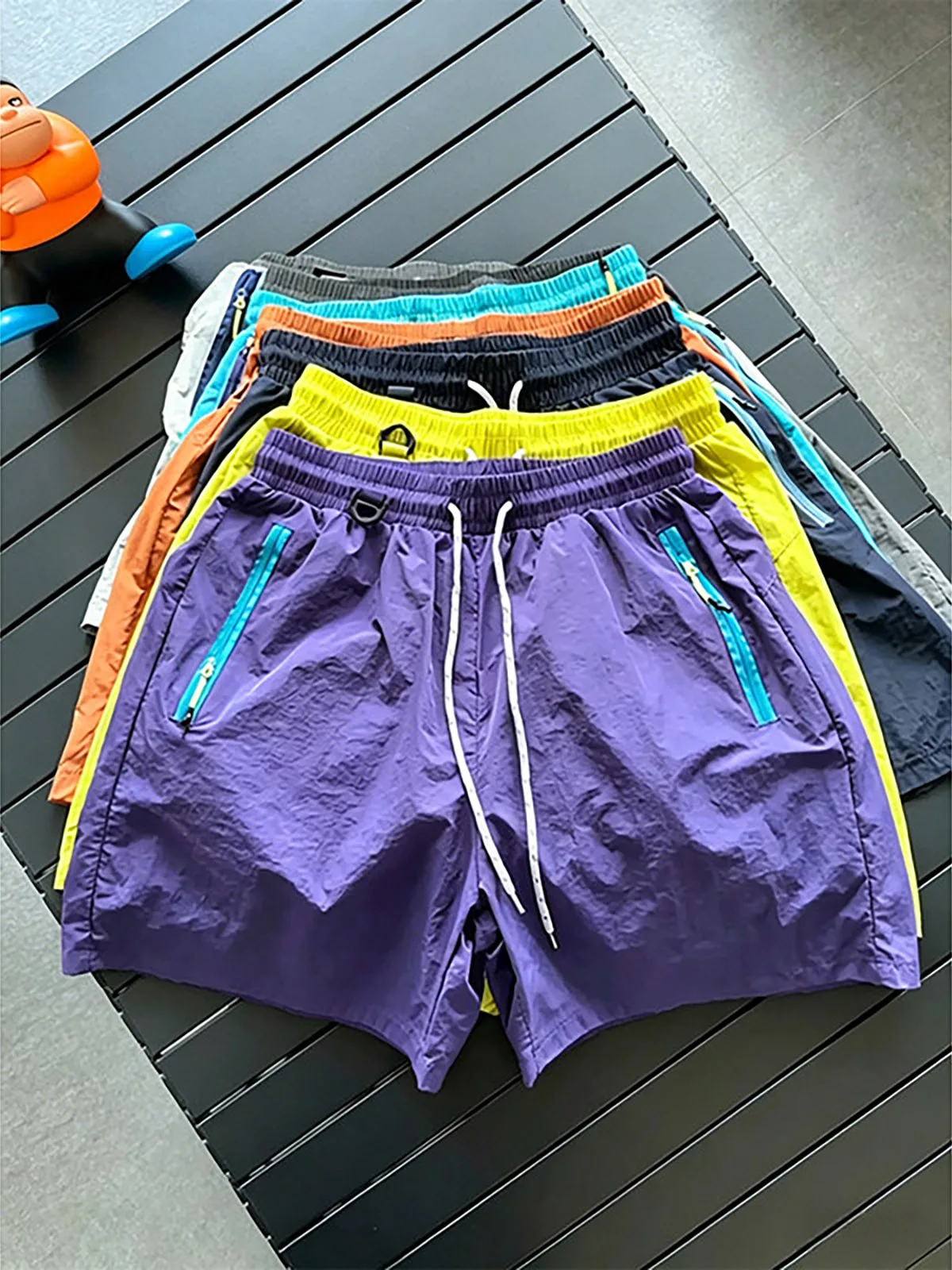 Quick Dry Dopaamine Ice Silk Sports Shorts Men Women Summer Cool Feeling Outdoor Straight Leg Sun Protection Running Fitness ...