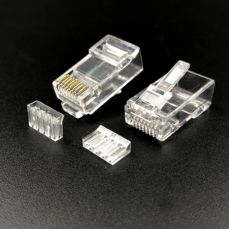 100PCS RJ45 8P8C Connector Cat6 Modular Plug Male cat 6 two piece plug for Network Cable