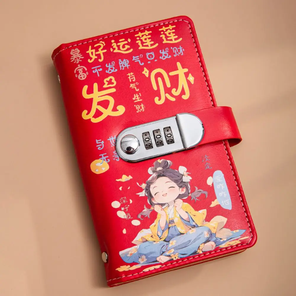 50Sheets Saving Money Binder PU Leather Lucky Letter Planner Organizer Wallet Storage Portable Budget Binder with Lock