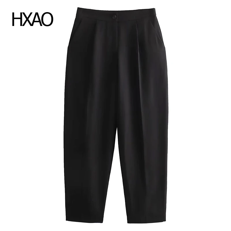 

HXAO Women's Pants Harem Pants High Waist Pants Black Baggy Pants Spring Slacks Casual Pants Fashion Trousers Streetwear 2024