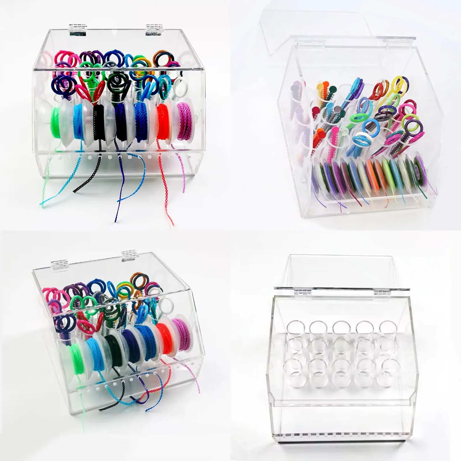 Orthodontic Dental Kit Organizer with Hand-Powered Chain Dispenser and T-Shape Ligature Tie Box Dispenser