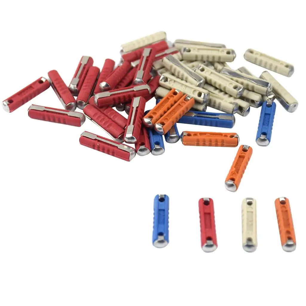 50x Assorted Box Continental Fuses 5 8 16 25 Torpedo Ceramic Fuse Car