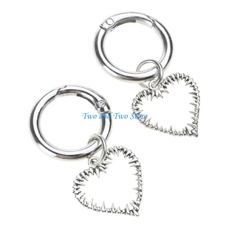 HX6F Set of 2 Buckles with Alternative Shapes Pendants Delicate Shoe Decoration Charm Dark and Trendy Shoe Buckles Adornment