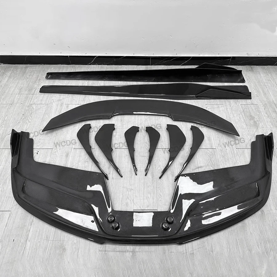 V Style New Carbon Fiber Body Kit for Ferrari 488 Gtb Sports Front Bumper Lip Side Skirt Rear Spoiler Splitter Car Body