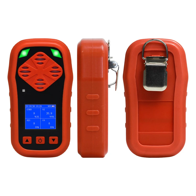 

Industrial Gas Detector 4 Gas H2S Monitors Portable Battery Powered Carbon Monoxide Detector