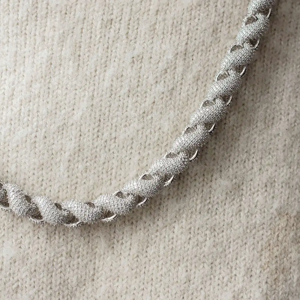 Luxury 9mm Width Mens Custom Iced Out Jewelry Hip Hop Bust Down Moissanite Rope Chain Link Necklace.