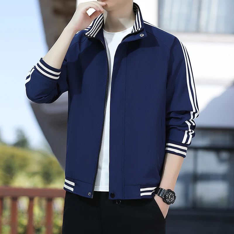 

Pemon Youth Jaet Men's Spring New Sle Cosite Fabric Stand Collar Zipper Closure Long Sve Stand Fit Waterproof