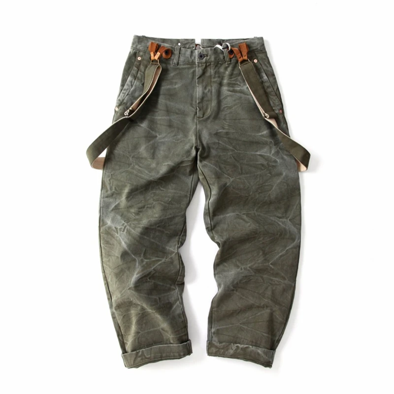 

Men Washed Overalls Work Pants Cotton Casual Cargo Pant Streetwear Straight Function Pants Cityboy Baggy Trousers Workwear Mens
