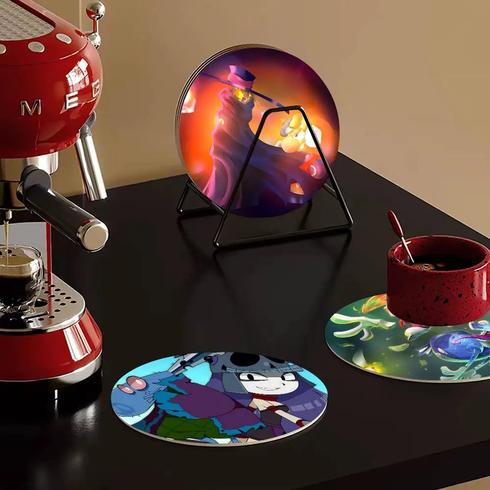 1pc Rayman Legends Anime Wooden Coaster Colour Printing Cup Mat Home Desk Decoration Gifts