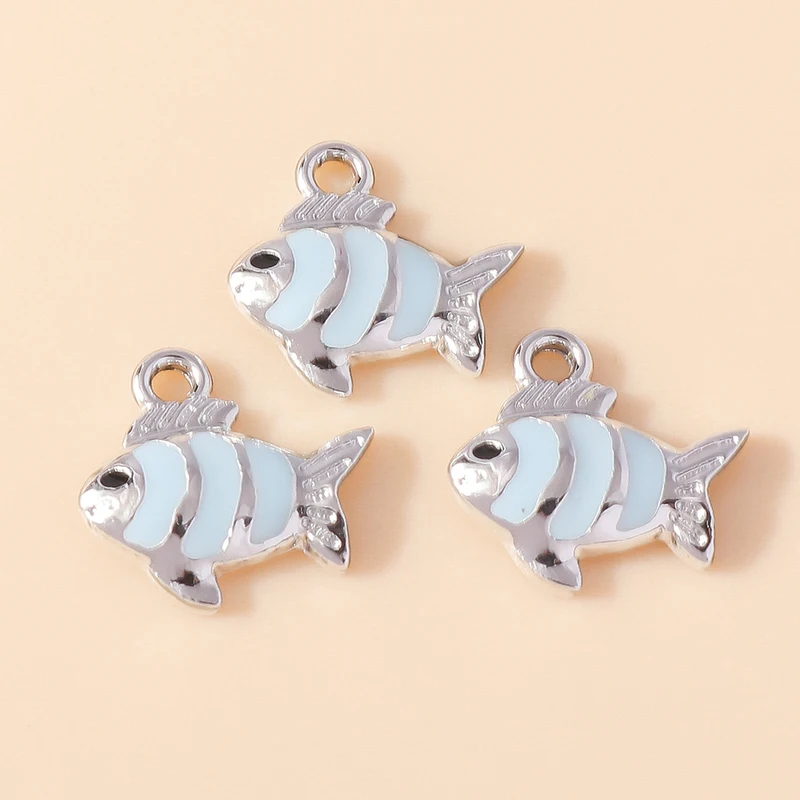 Leslie 10 Stück neue Cartoon bunte Herz Goldfisch Clown Fisch Charms Anhänger für Schlüsselanhänger Ohrringe DIY Schmuckherstellung Zubehör – Detail 20