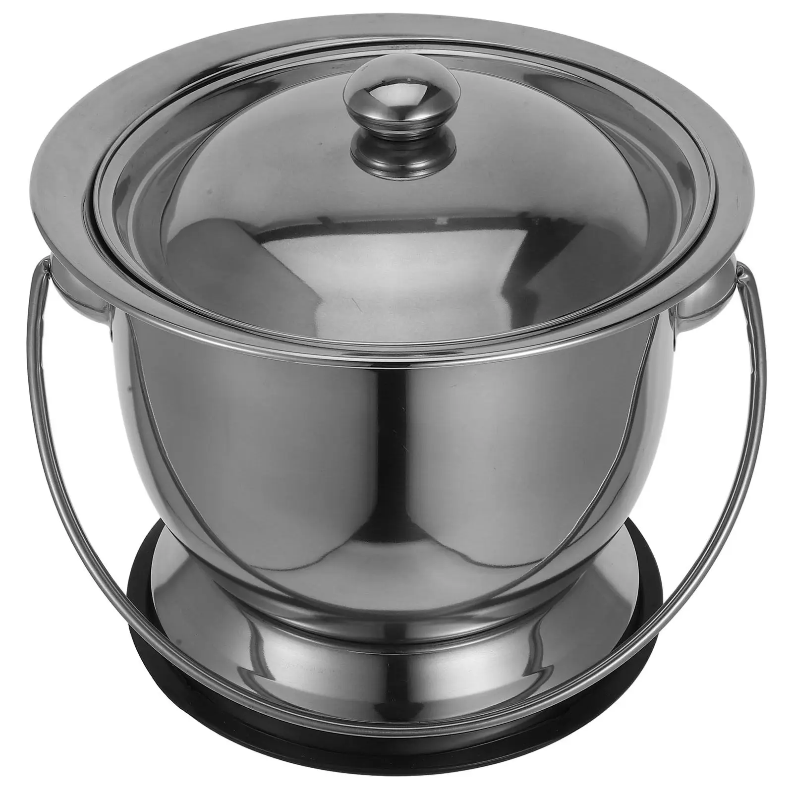 

Stainless Steel Portable Chamber Pot Adult Urinal Bedside Toilet Night Pot Bucket Covered Spittoon Elderly Pregnant Women Home