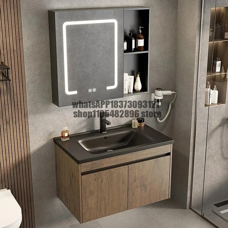 Modern Style Bathroom Vanity with Aluminium Honeycomb Cabinet Washbasin Ceramic Sink and Marble Top for Hotel