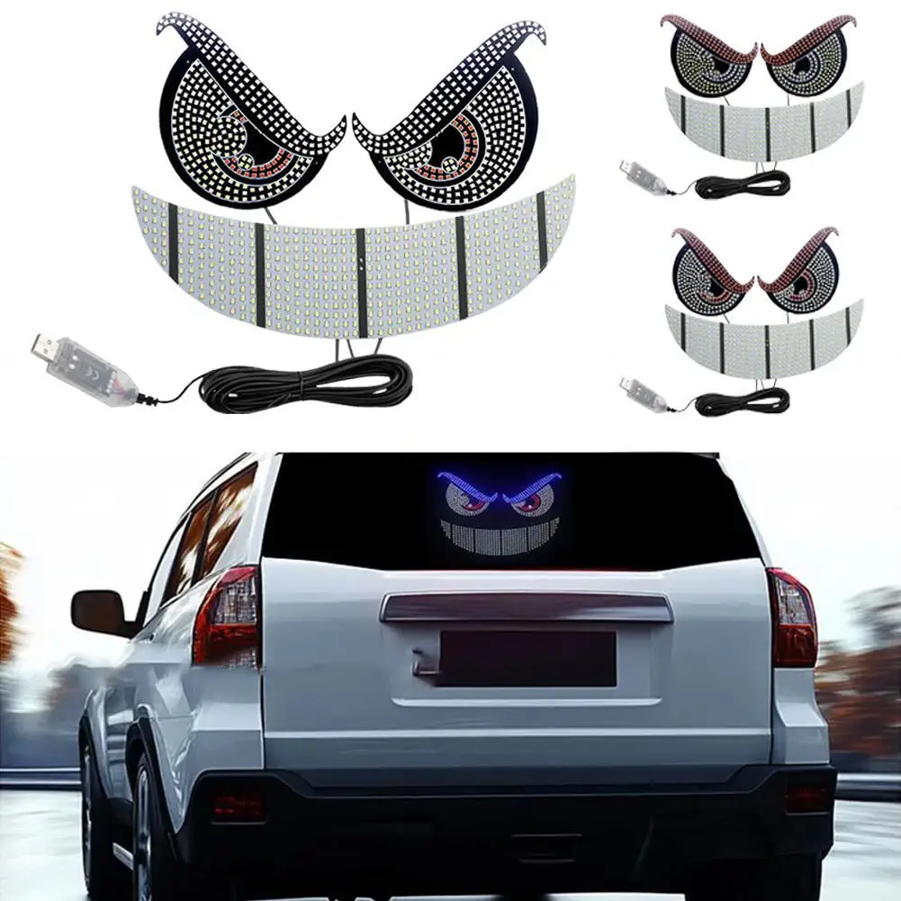 

Car LED Decorative Light Devil's Eye Rear Warning Light Auto Devil Atmosphere Decoration Eye Light Red Accessories A0Q4
