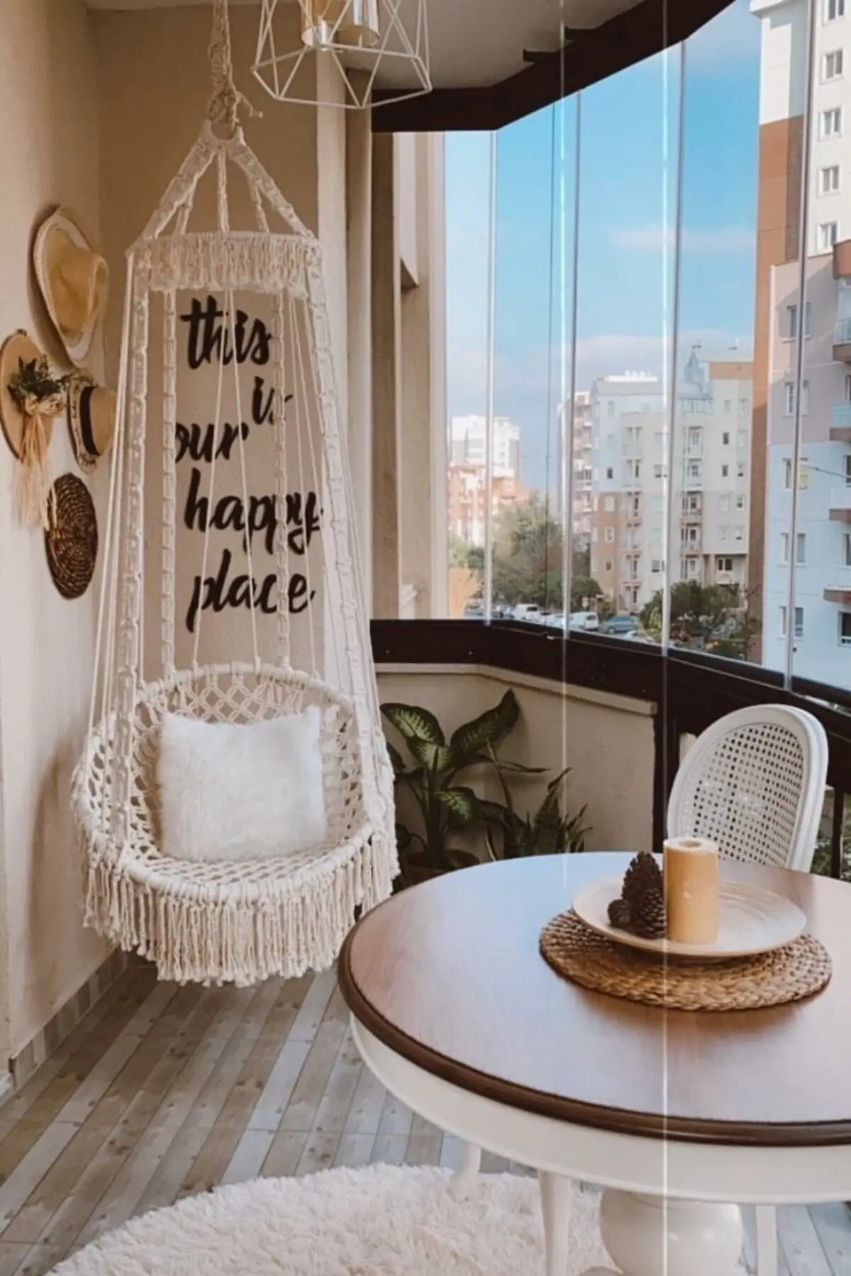 Round Hanging Swing Handmade Knitting Macrame Rope Hammock Stylish Nordic Home Decoration Outdoor Indoor Durable Garden Chair