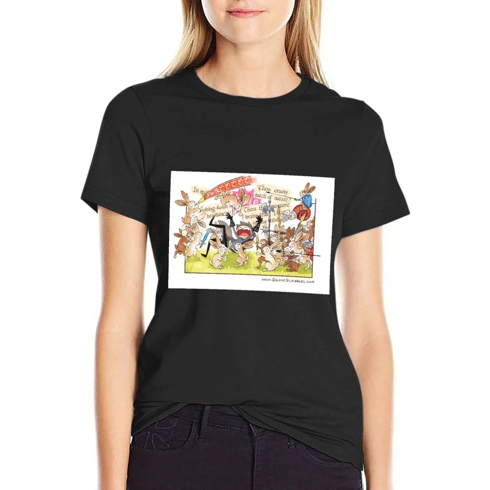 

Friendly Greetings from the Medieval Marginalia T-Shirt korean fashion cute clothes summer clothes black t-shirts for Women