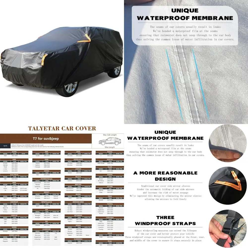 

All-Weather Waterproof Car Cover with Zipper for Driver's Door, Protects Against Rain, Snow, and UV Rays for Outdoor Use