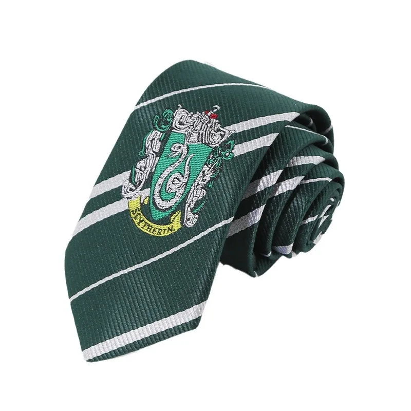 Halloween 4 Colors HarrisTie Slytherin University Emblem Necktie Cosplay Accessories Gift Prop Party