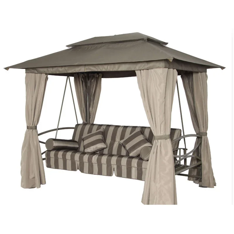 Steel outdoor swing bed rocking chair can sit and lie down dual-purpose swing chair courtyard garden wrought iron leisure