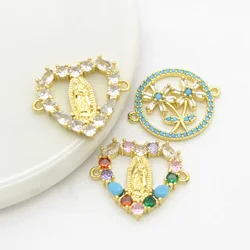 Virgin Mary Heart Connector for Jewelry Making Supplies Flowers Turkish Eyes Elephant Clasps Fastener DIY Hooks Top Quality