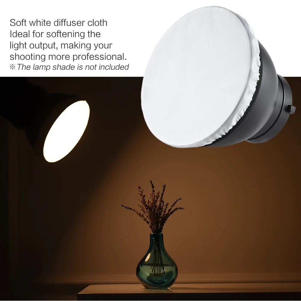 Photography Light Soft White Diffuser Cloth for 7" 180mm Standard Studio Strobe Reflector image 6