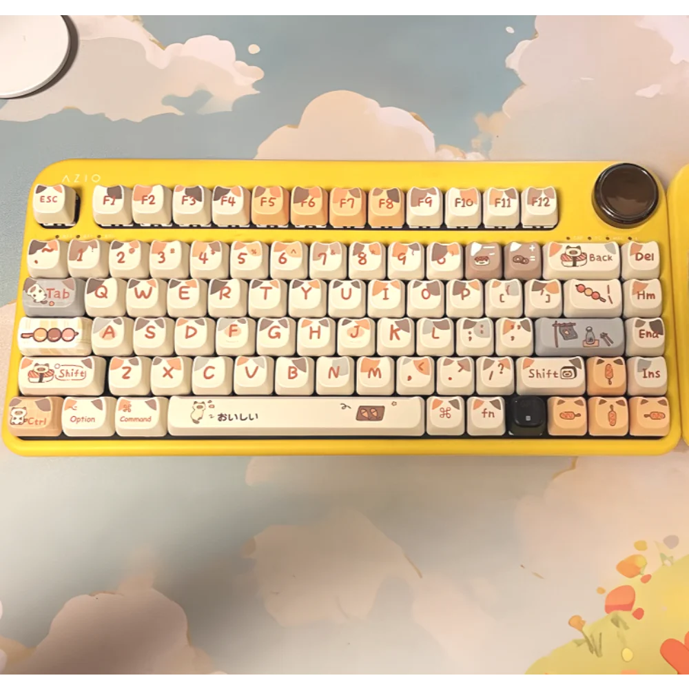 

Cute Meow Paw MAO Keycap for Girls, PBT 142 Keys, Heat Sublimation, 60, 84, 98, 108, Mechanical Keyboards
