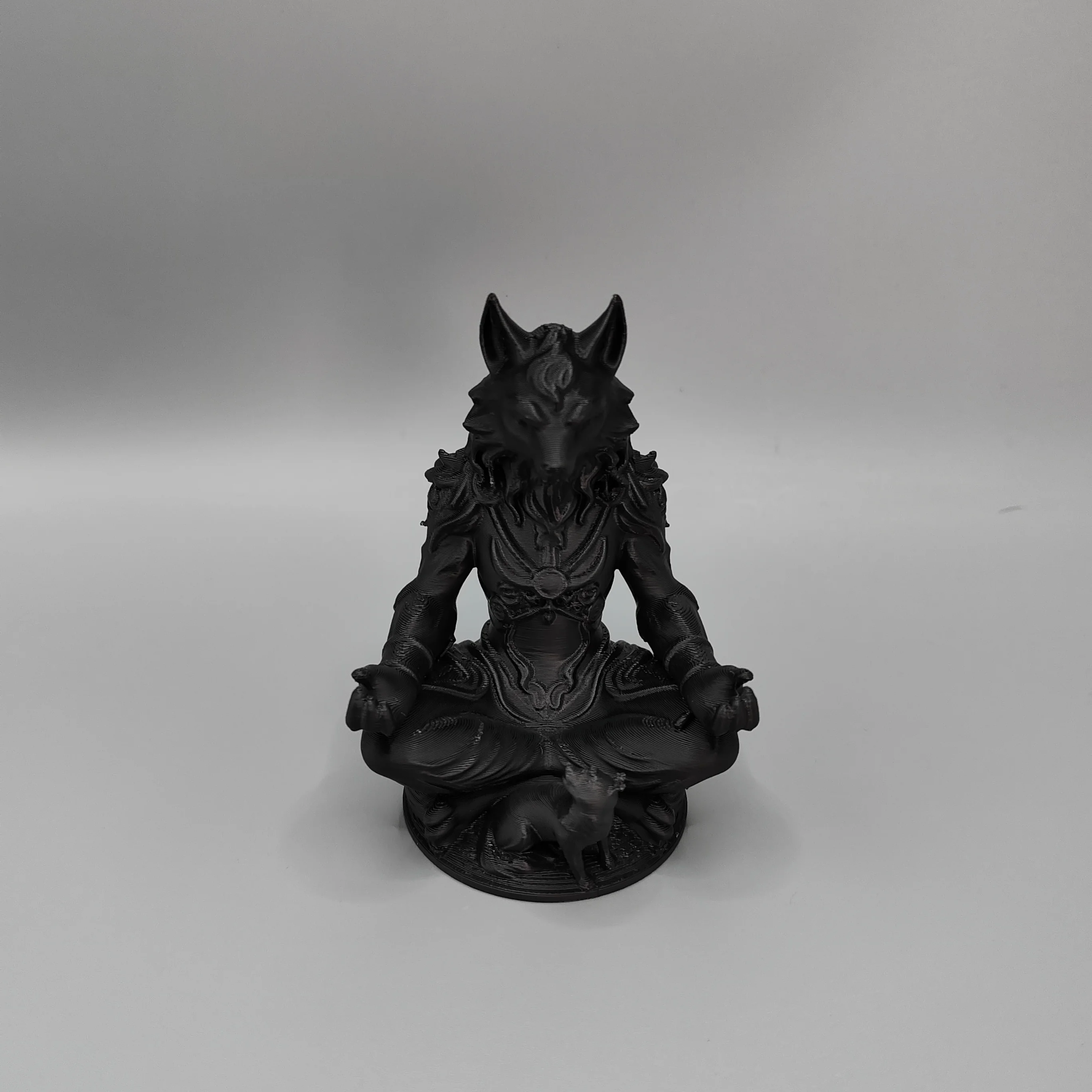 3D Printed Editing Wolf God Statue Desktop Decor Ornament for Home Office