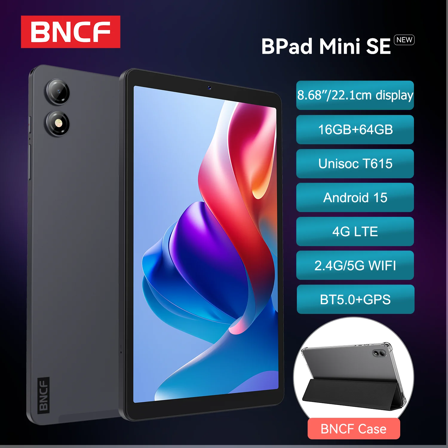 BNCF BPad Mini SE 8,7-дюймовый IPS-планшет Unisoc T615