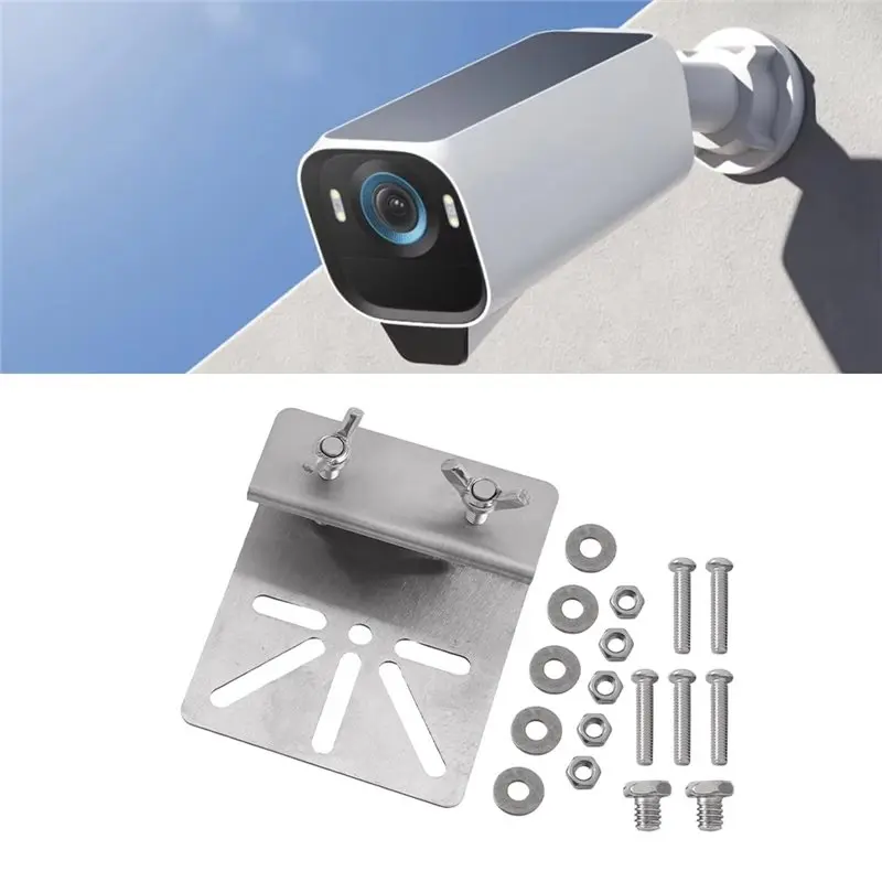 B24B For Eufycam S3/Pro Compatible Gutter Mount Bracket Drainage Ditch Monitor Stand Adjustable Outdoor Security Camera Mount